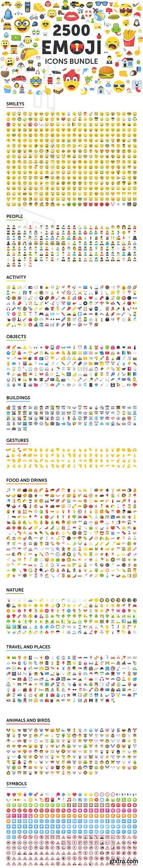 CreativeMarket - 2500 Emoji Icons Bundle 2065490