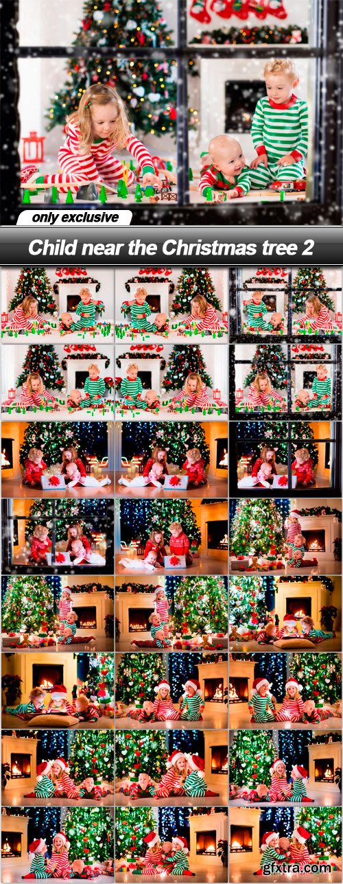 Child near the Christmas tree 2 - 24 UHQ JPEG