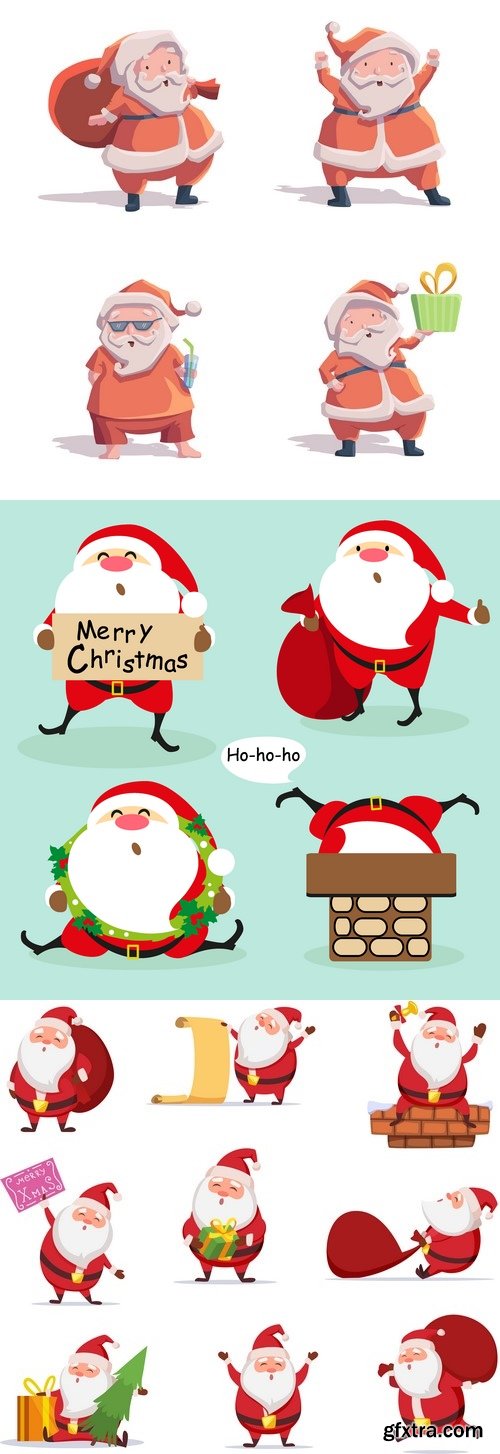 Vectors - Cartoon Santa Clauses 19