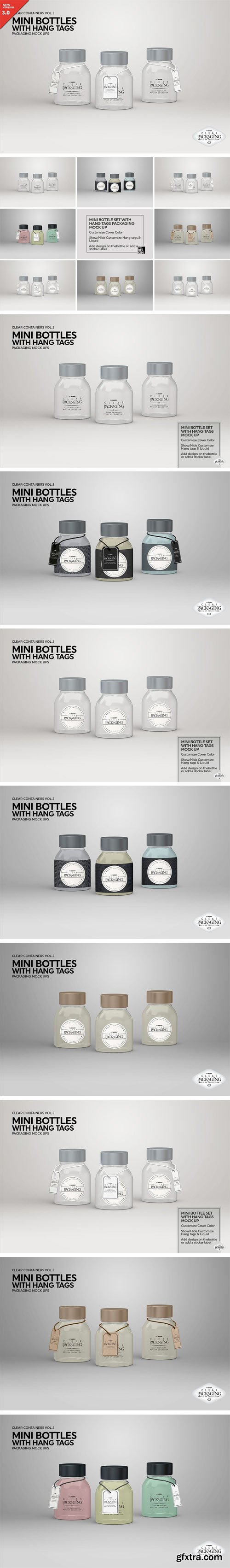 CM - Clear Mini Bottle Set Mock Up 2022750