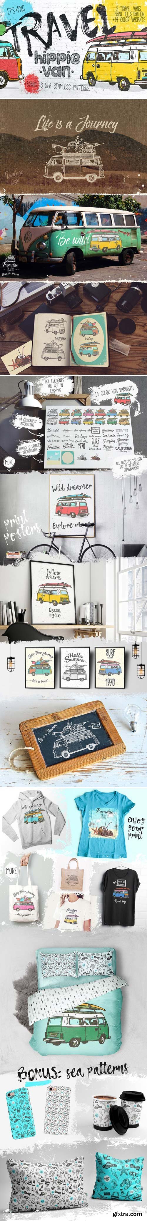 CM - Vintage Hippie Van Print design 1882711