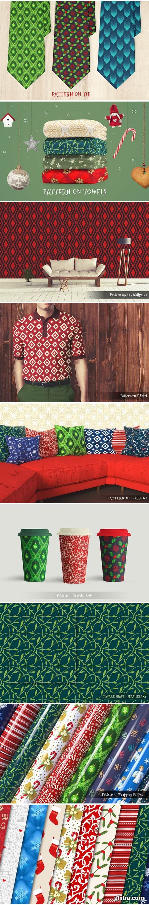 CM - 100 Christmas Seamless Patterns 1834336