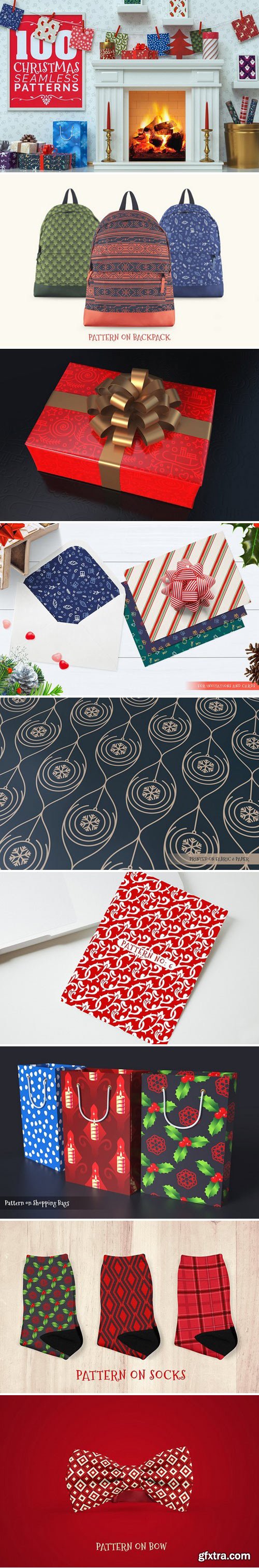 CM - 100 Christmas Seamless Patterns 1834336