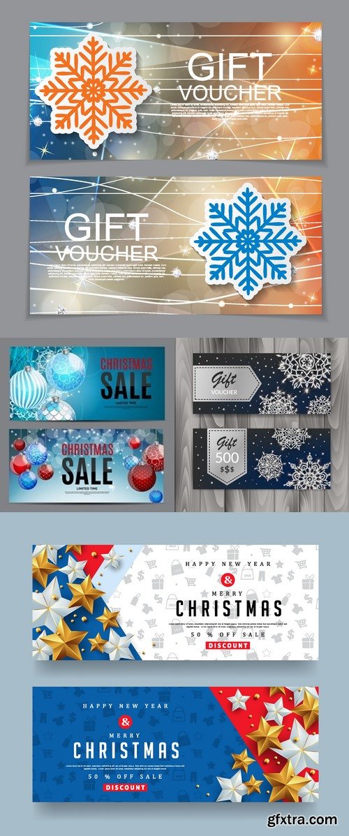 Vectors - Christmas Gift Voucher Templates