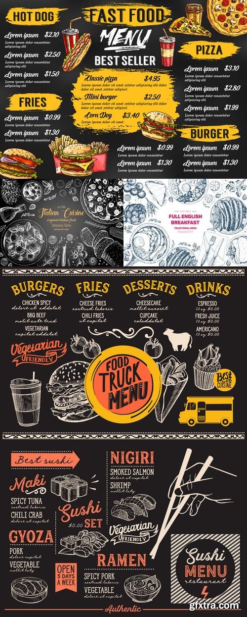 Vectors - Vintage Menu Backgrounds 21