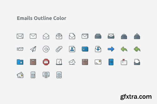 CreativeMarket 34 Email Vector Outline Color Icon 2025602