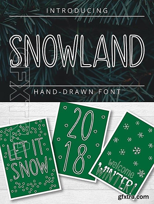CM - SNOWLAND - hand drawn winter font 2073888