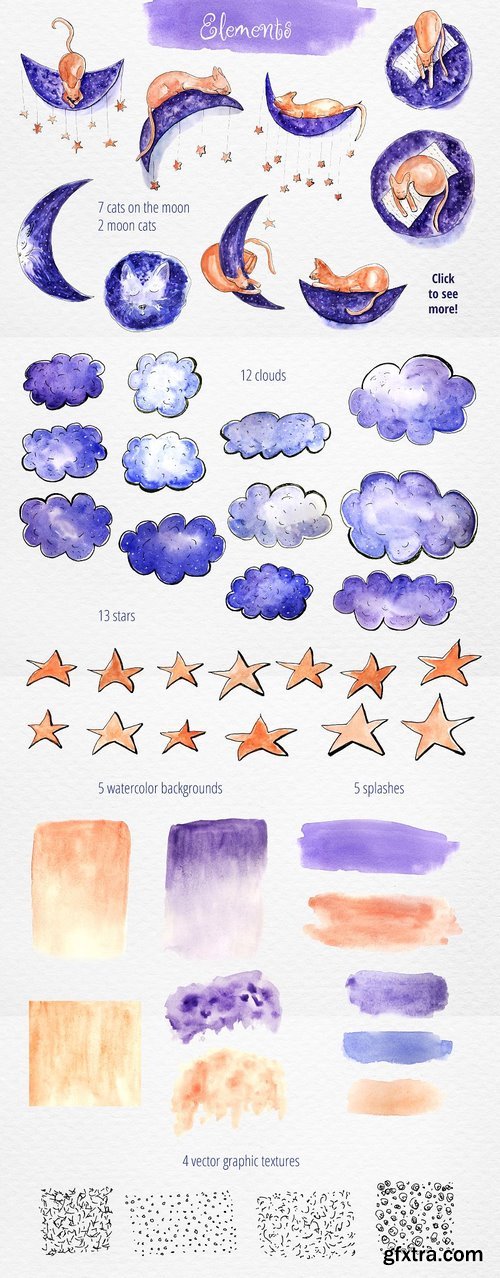 CM - Sleeping on the Moon -watercolor set 1457558