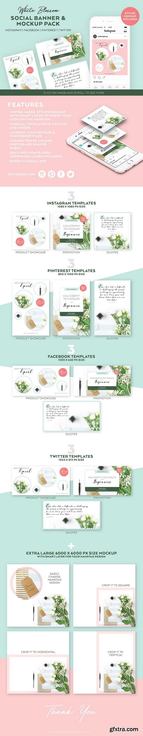 CM - White Blossom Social Template Pack 1441724