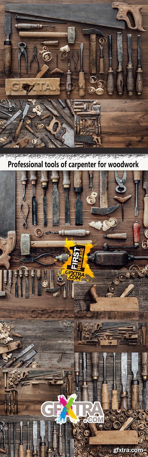 Professional tools of carpenter for woodwork