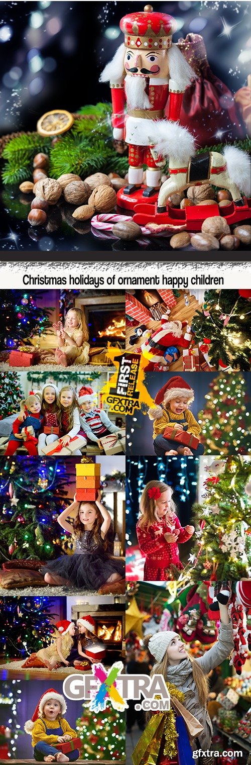 Christmas holidays of ornament happy children