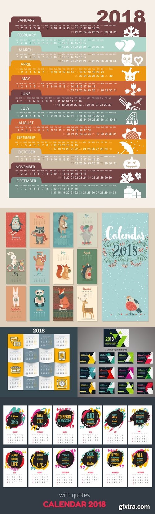 Vectors - 2018 Calendars Set 10