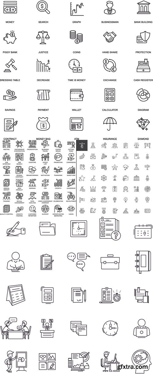 Vectors - Black Business Icons 21