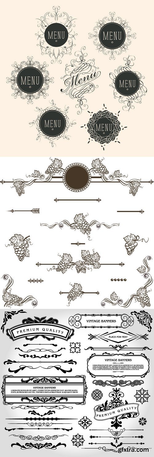 Vectors - Ornate Menu Elements Mix 30