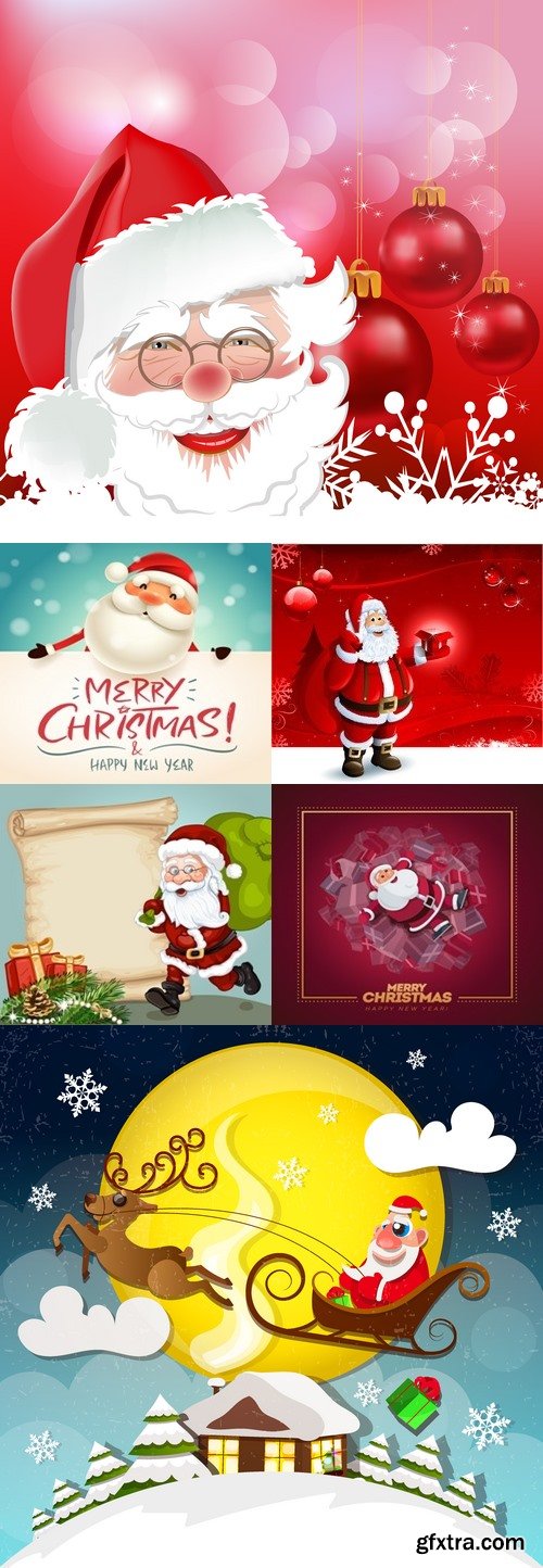 Vectors - Backgrounds with Santa Claus 22