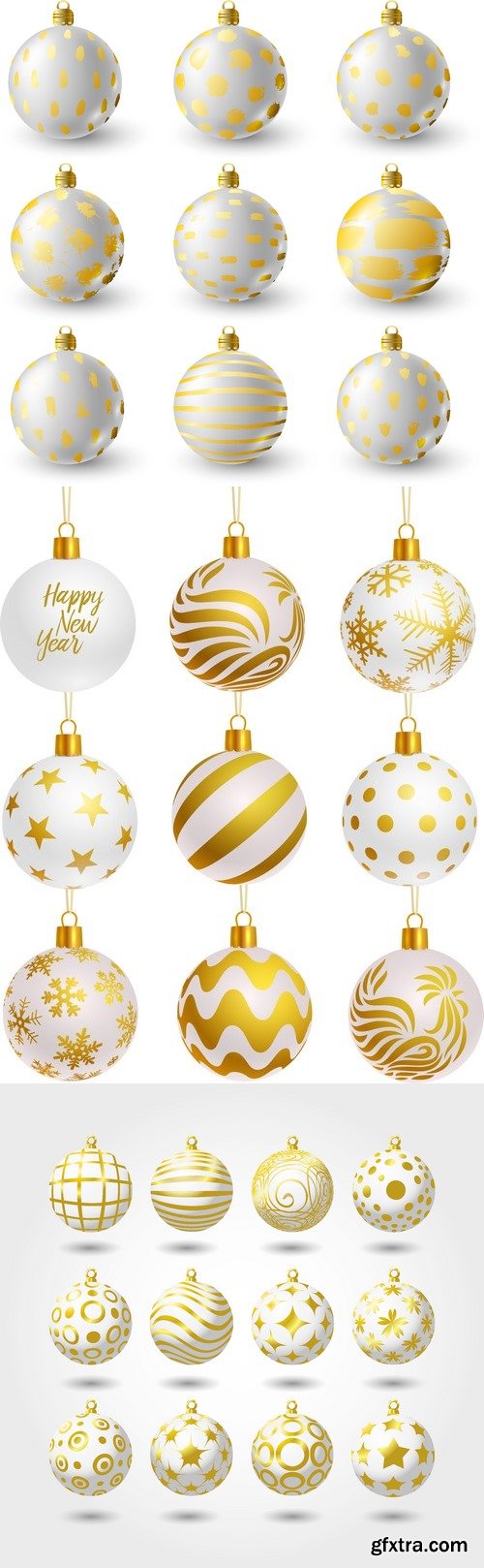 Vectors - White Christmas Balls Mix