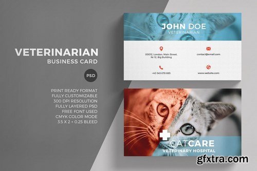 Veterinarian business card template