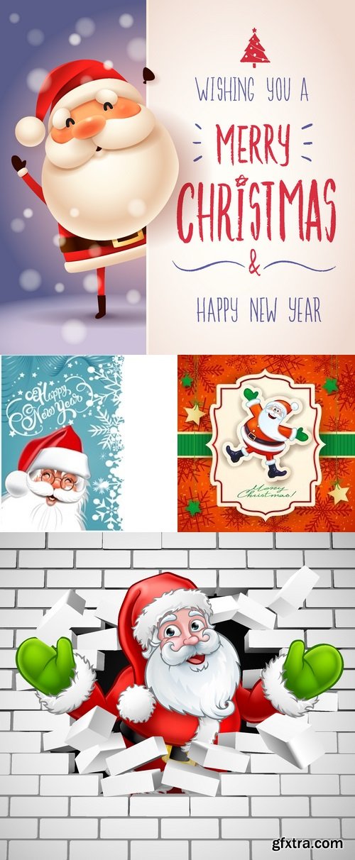 Vectors - Backgrounds with Santa Claus 23