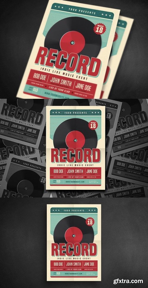 CM - Retro Vinyl Music Flyer 1430965