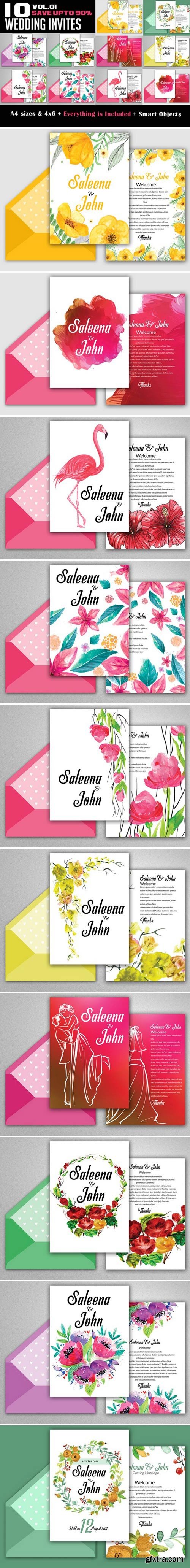 CM - 10 Wedding Invites Bundle Vol.01 1726395