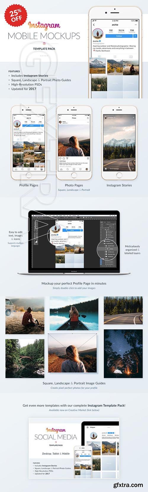 CreativeMarket - Instagram Mobile Mockups Pack 1776804