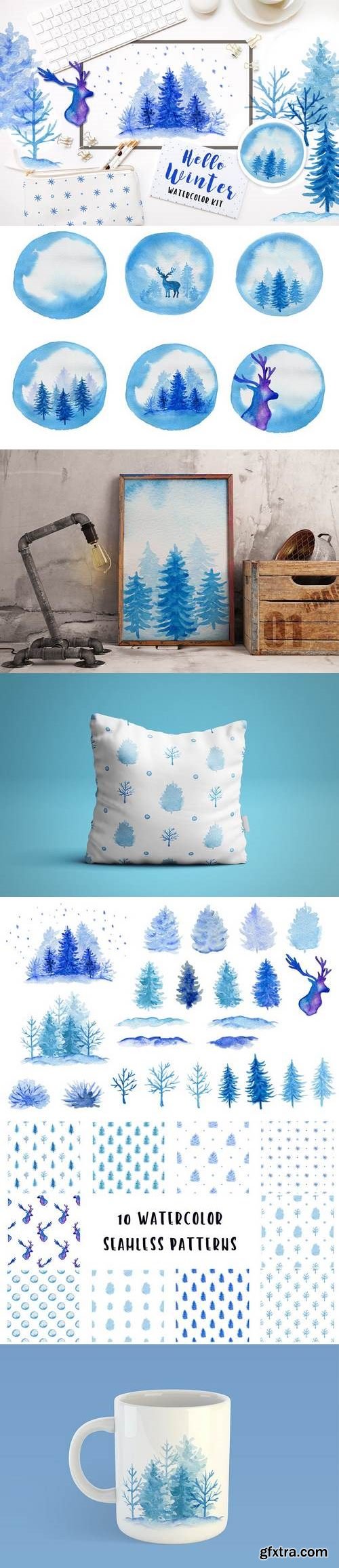 Winter Watercolor Design Kit