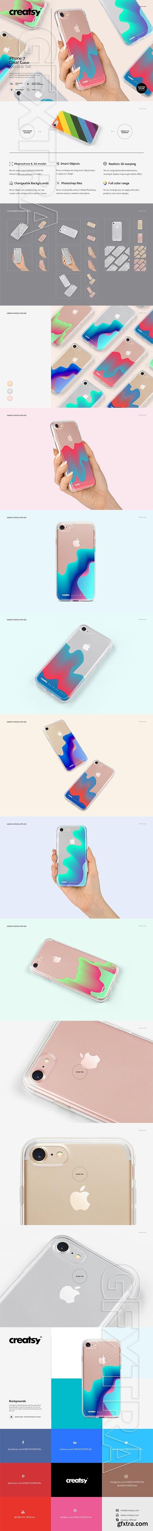 CreativeMarket - iPhone 7 Clear Case Mockup Set 2084000