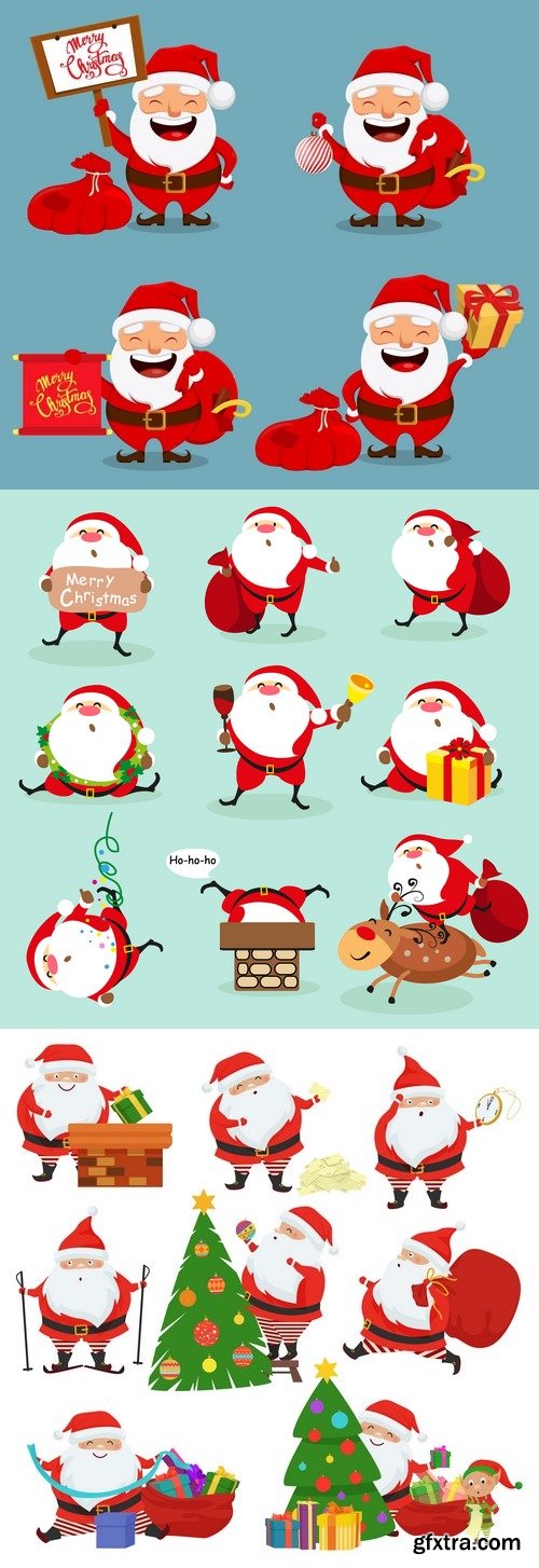 Vectors - Cartoon Santa Clauses 20