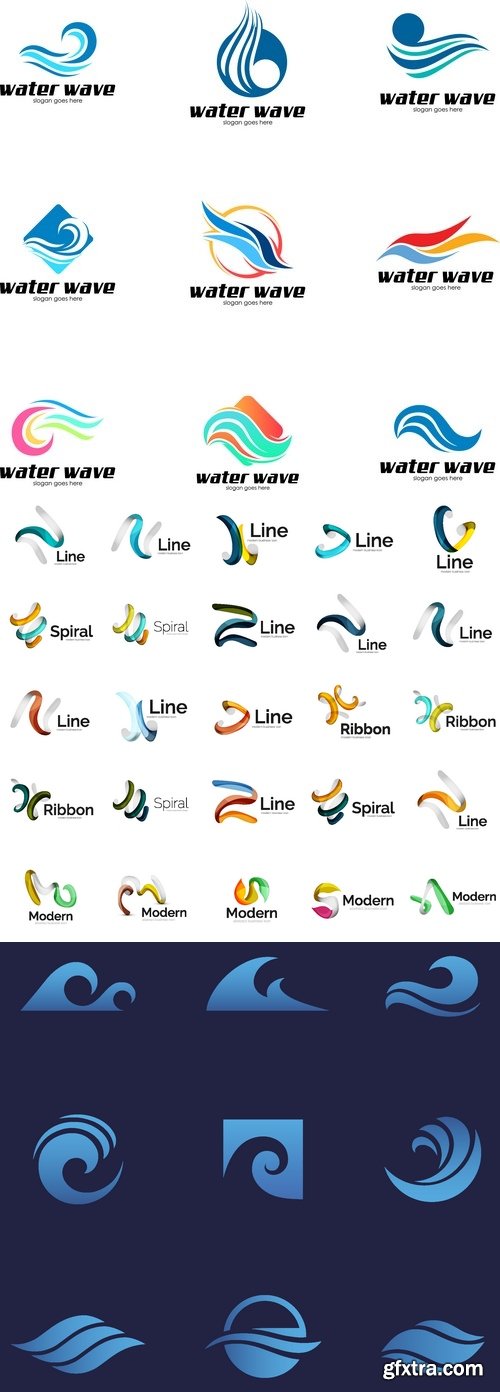 Vectors - Abstract Waves Logotypes