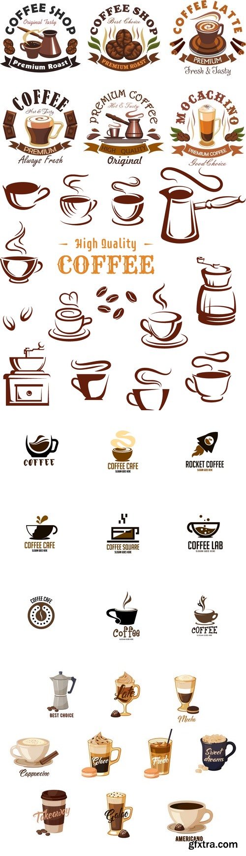 Vectors - Different Coffee Logo Set