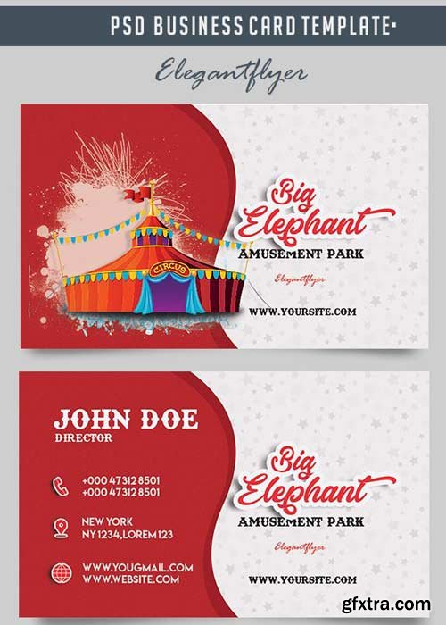 Amusement Park V1 Business Card Templates PSD