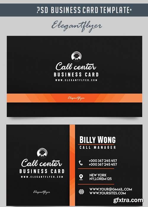 Call Center V1 Business Card Templates PSD