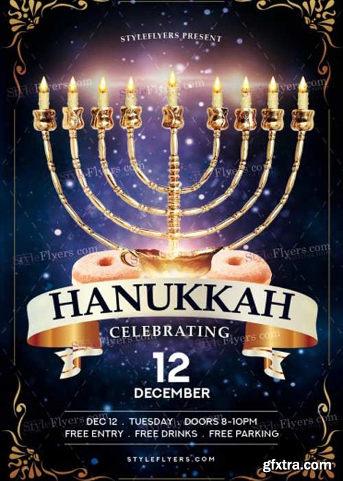 HanukkahV5 2017 PSD Flyer Template