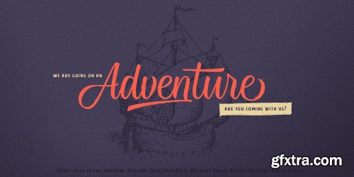 Rockeby Brush Font Family - 4 Fonts