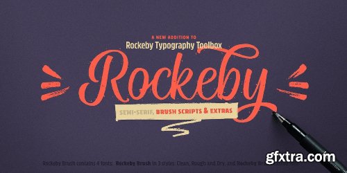 Rockeby Brush Font Family - 4 Fonts