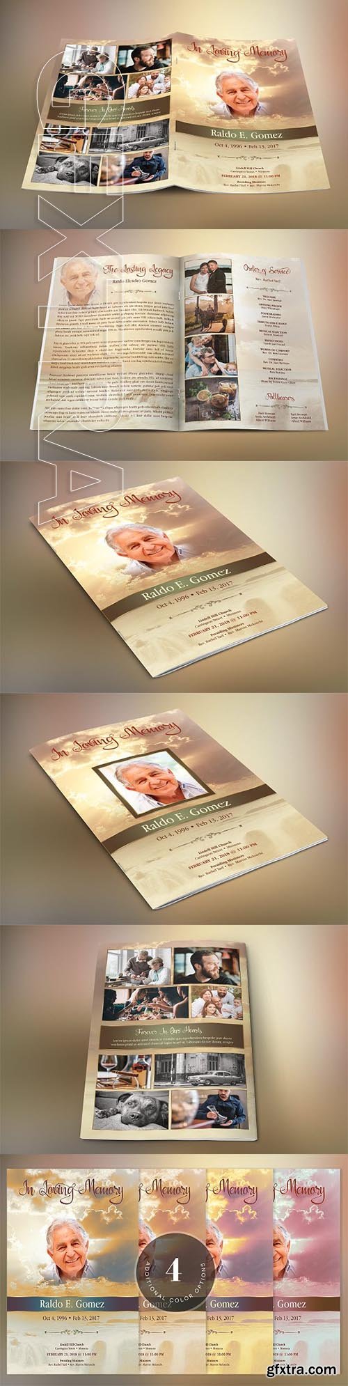 CreativeMarket - Forever Funeral Program Template 2098289