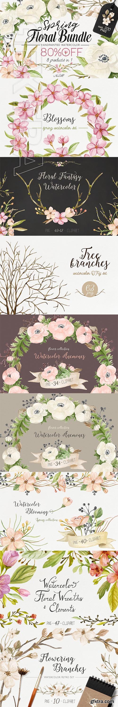 CreativeMarket - Spring Floral Bundle 2097180