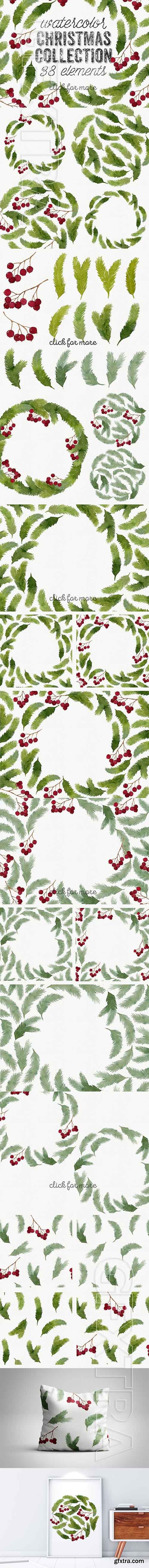 CreativeMarket - Watercolor Christmas Collection 2097653