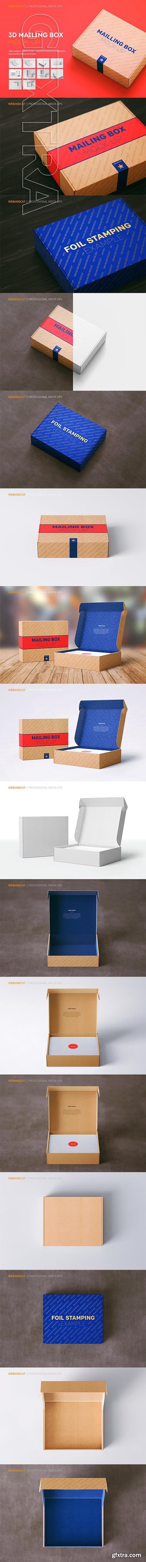 CreativeMarket - Shipping Mailing Box Mock-up 2091413