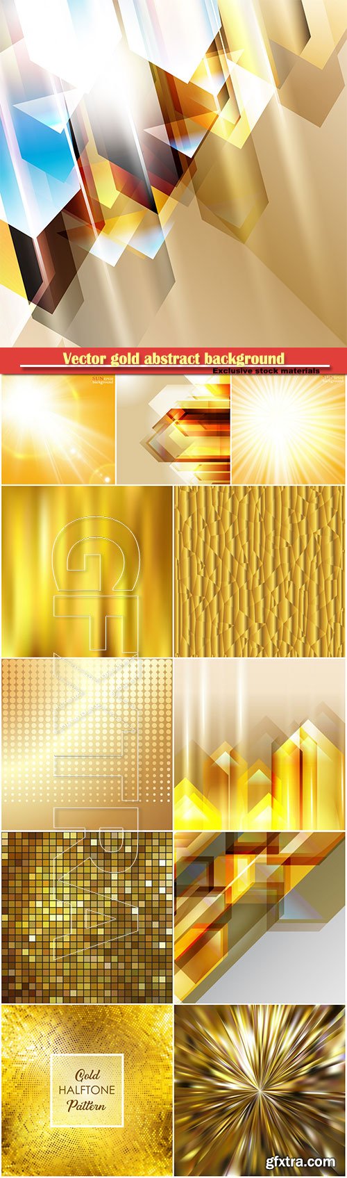 Vector gold abstract background with iridescent mesh gradient