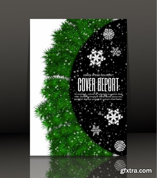 New Year banner Christmas flyer cover invitation card 25 EPS