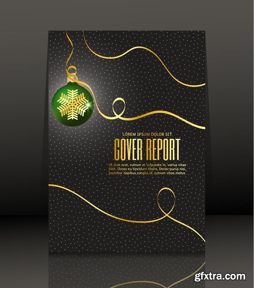 New Year banner Christmas flyer cover invitation card 25 EPS