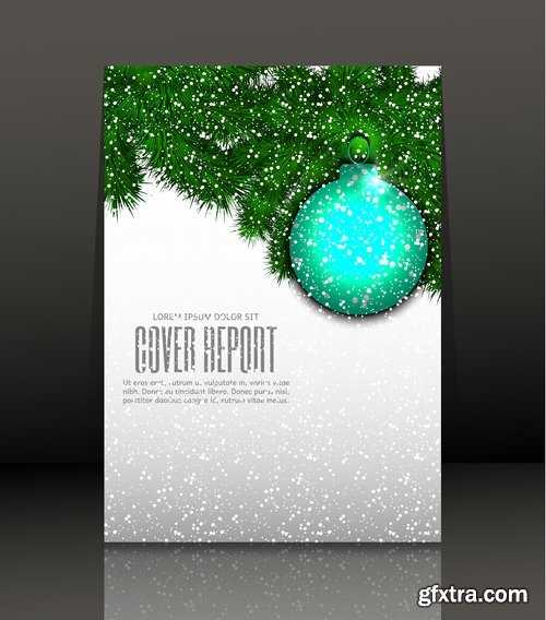 New Year banner Christmas flyer cover invitation card 25 EPS