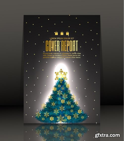 New Year banner Christmas flyer cover invitation card 25 EPS