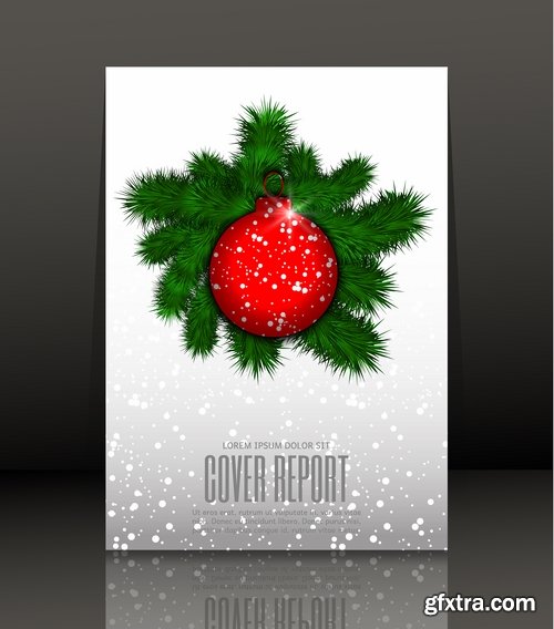 New Year banner Christmas flyer cover invitation card 25 EPS