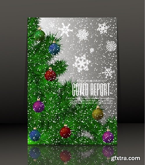 New Year banner Christmas flyer cover invitation card 25 EPS