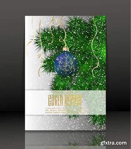 New Year banner Christmas flyer cover invitation card 25 EPS