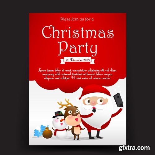 New Year banner Christmas flyer sticker label discount sale EPS 24