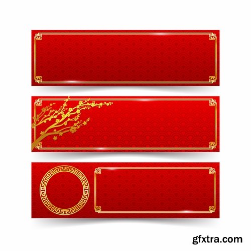 New Year banner Christmas flyer sticker label discount sale EPS 24