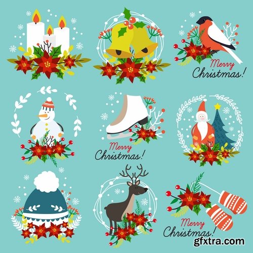 New Year label Christmas sticker discount sale EPS 25
